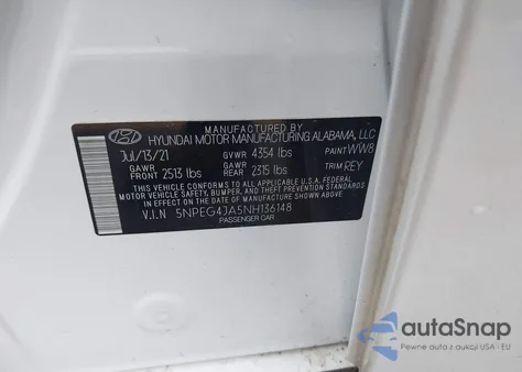 2022 Hyundai Sonata Se z USA, uszkodzony, nr VIN 5NPEG4JA5NH136148